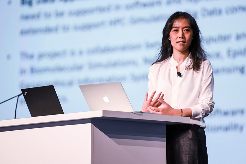 Woman giving a presentation.